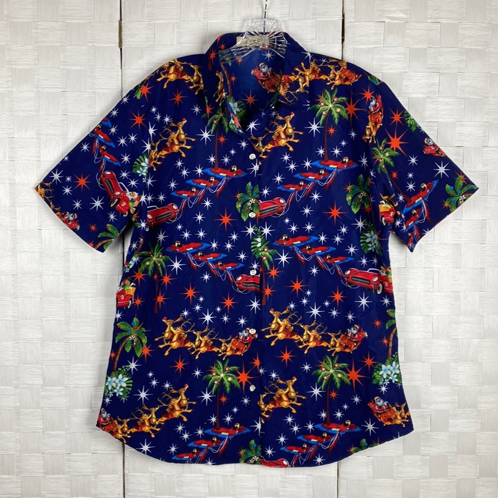 SSLR Hawaiian Tropical Santa Shirt Holiday Christmas